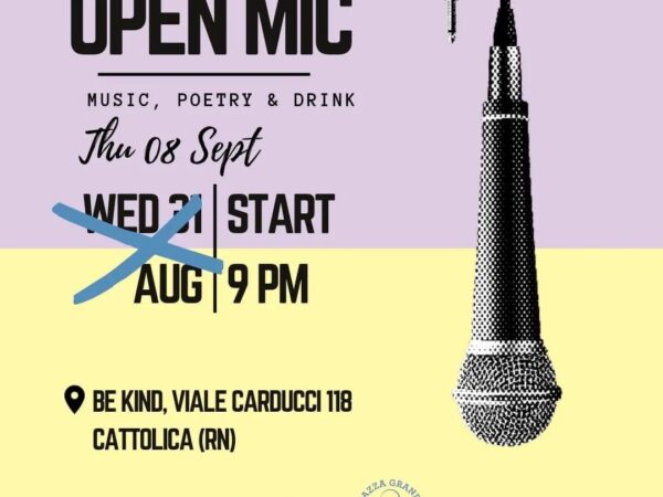 OPEN MIC – CATTOLICA – THURSDAY 8 SEPTEMBER